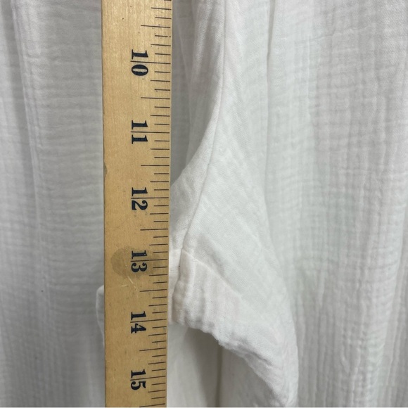 NWT JM Collection White Woven Wide Leg Pants Size XL 100% cotton pull on - Picture 7 of 10